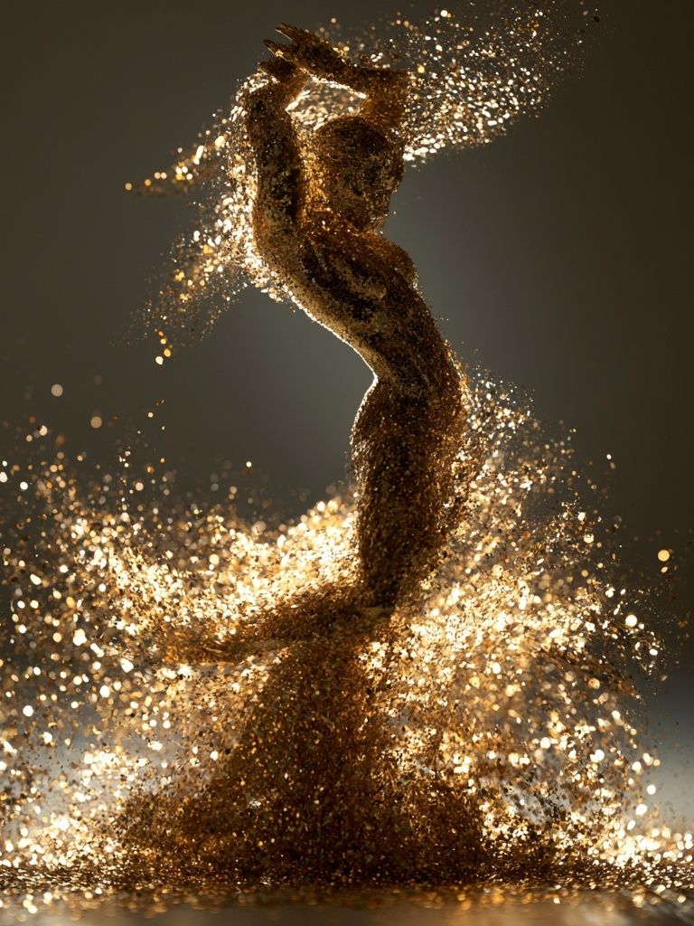 Golden Dancer Abstract Print. poster — fine-art art