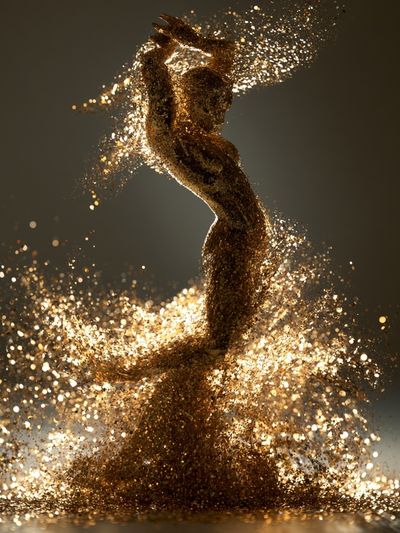 Golden Dancer Abstract Print. poster