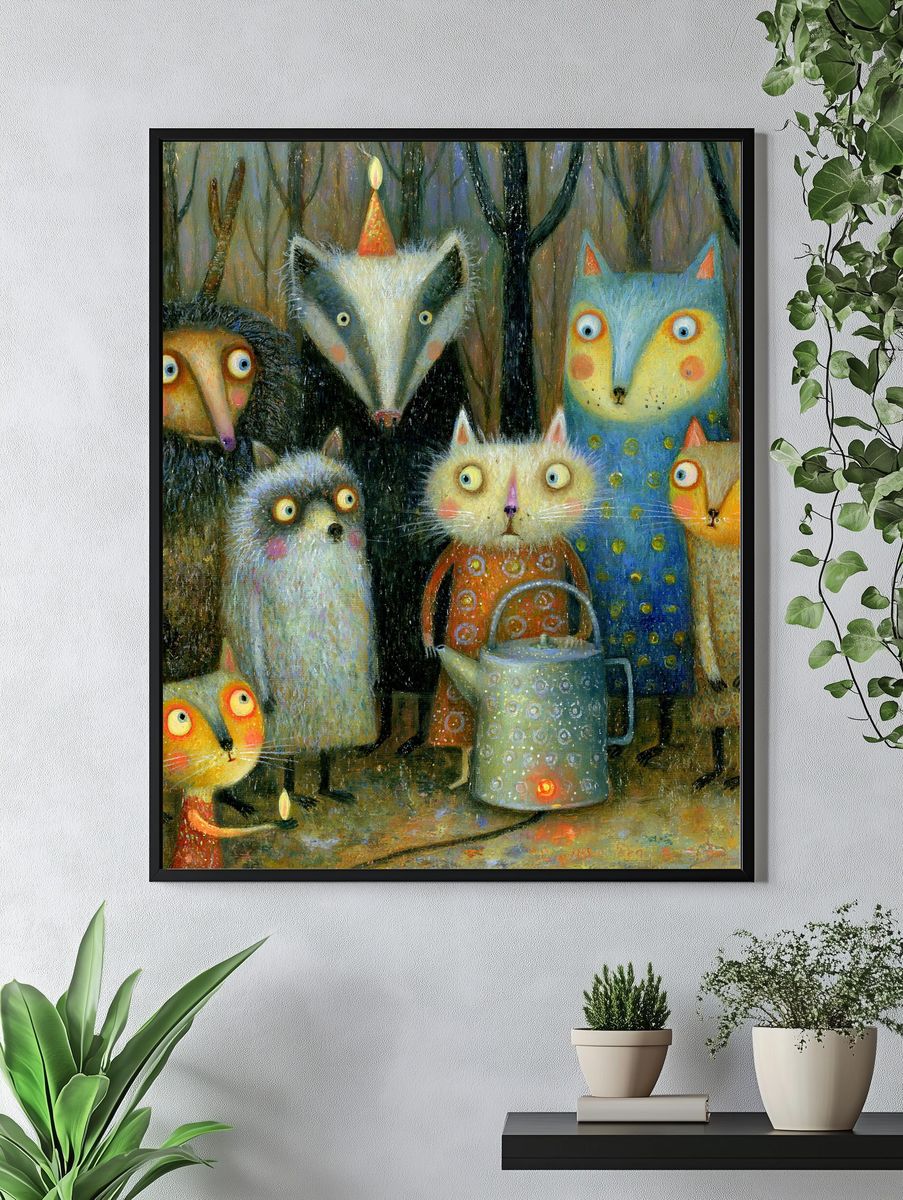 Whimsical Cats Party Poster. — room view 4