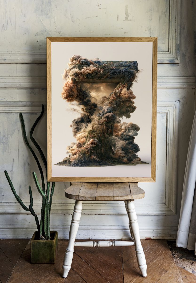 Surreal Smoke Monolith Fine-Art Print. — room view 1