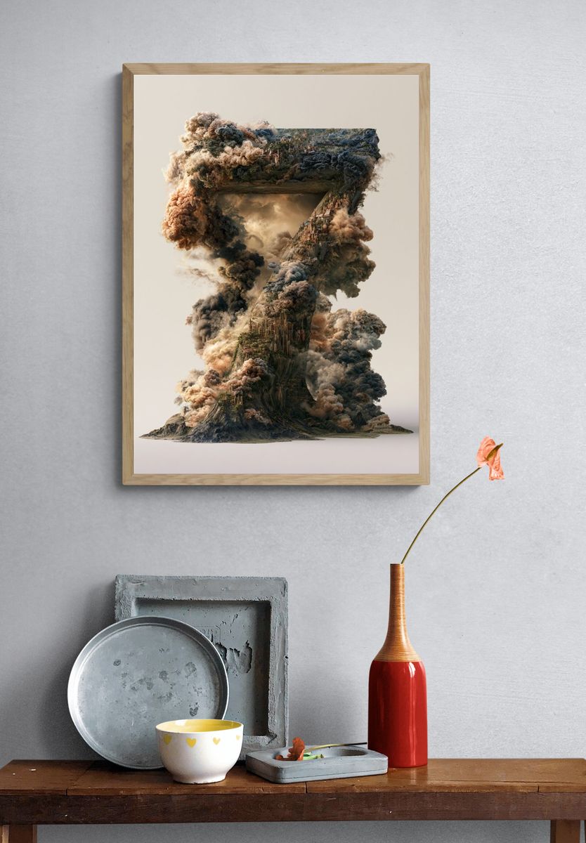 Surreal Smoke Monolith Fine-Art Print. — room view 3