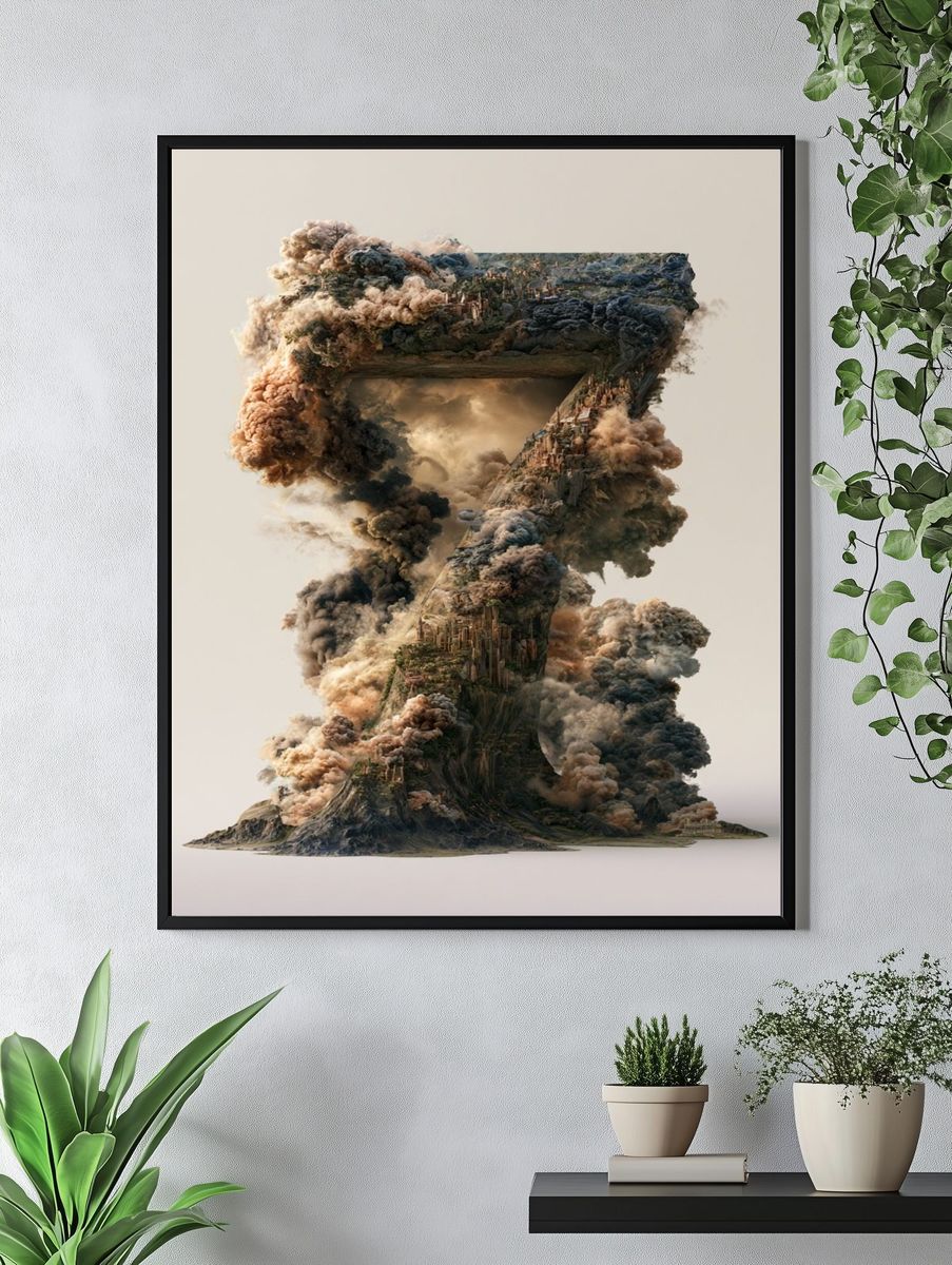 Surreal Smoke Monolith Fine-Art Print. — room view 4