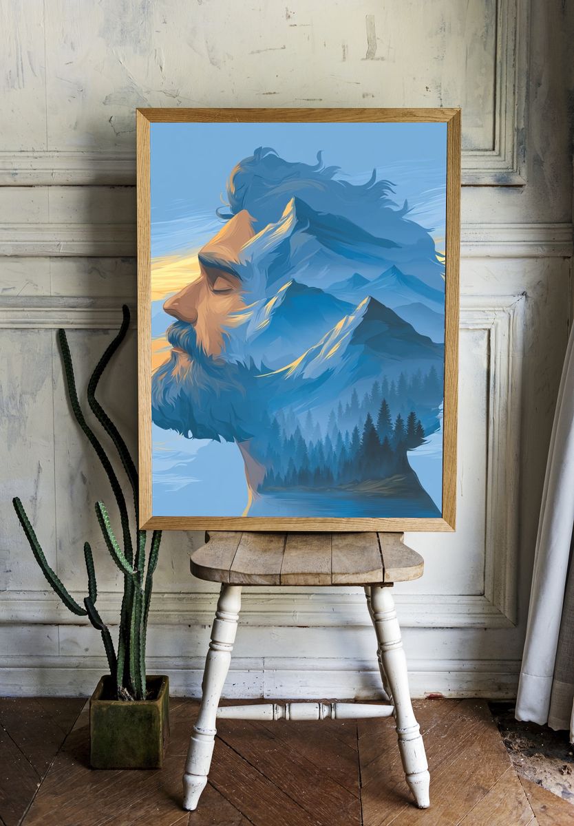Mountain Spirit Portrait Print. — room view 1
