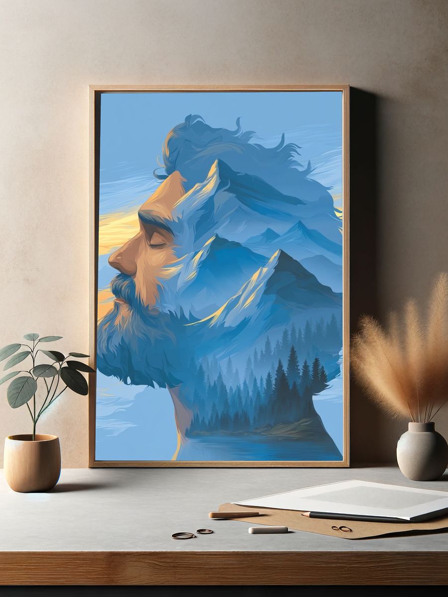 Mountain Spirit Portrait Print. — room view 2