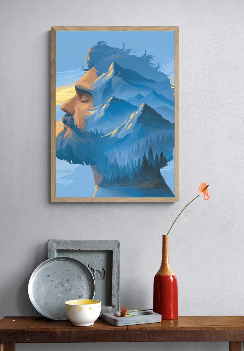 Mountain Spirit Portrait Print. — room view 3