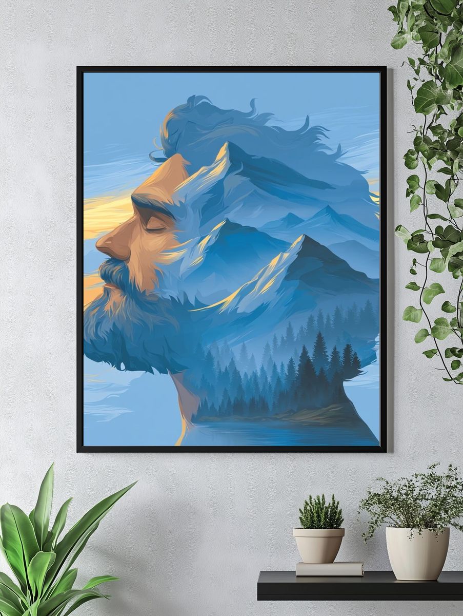 Mountain Spirit Portrait Print. — room view 4