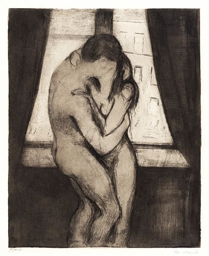Kiss (1895) Edvard Munch. poster detail