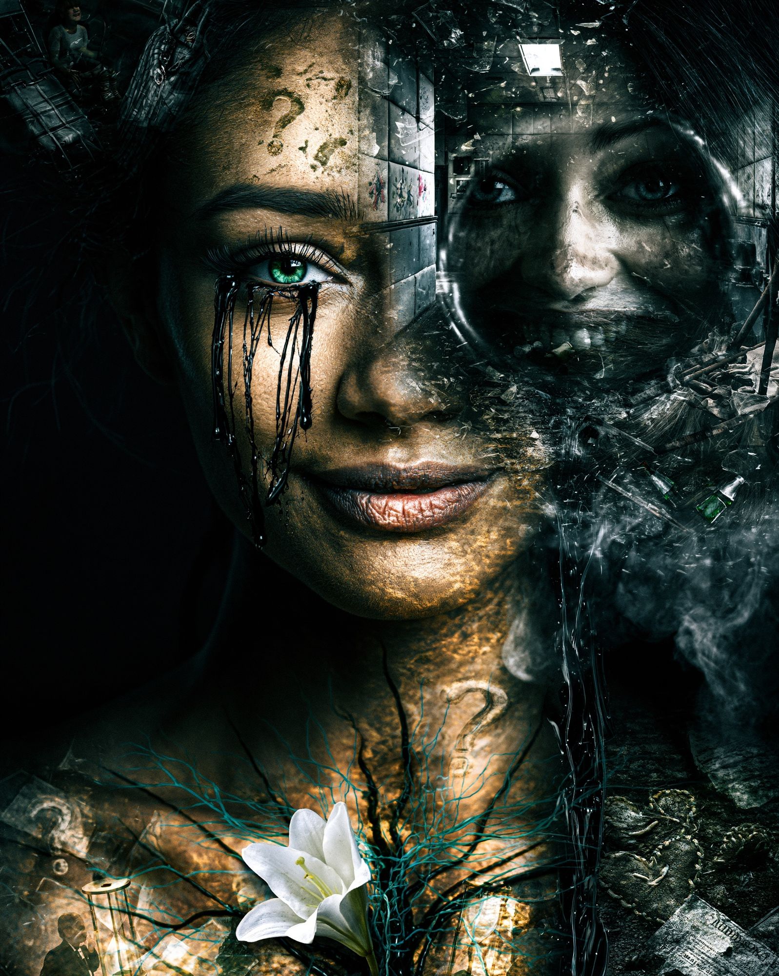 Surreal Woman Portrait Print. poster — fine-art art