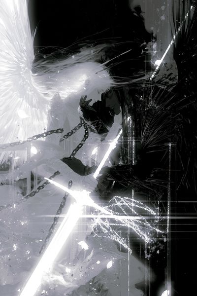 Monochrome Surreal Figure Print.