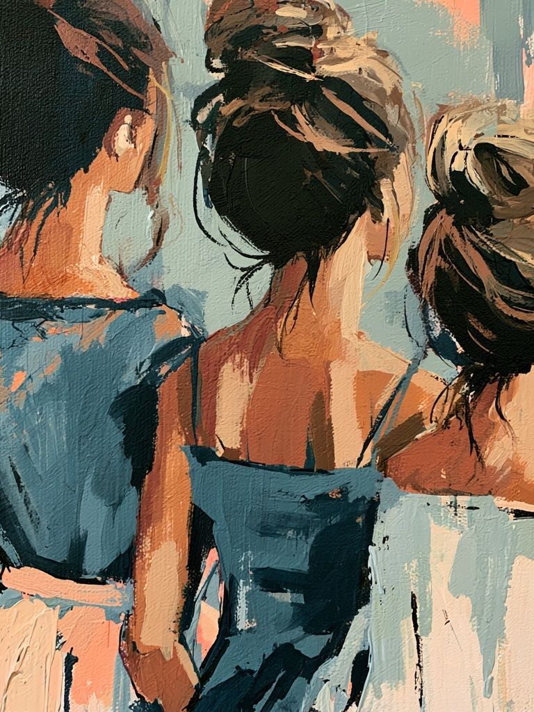Three Women Abstract Figure Poster. poster — fine-art art