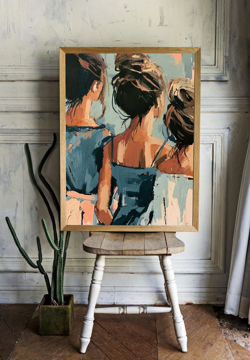 Three Women Abstract Figure Poster. room preview