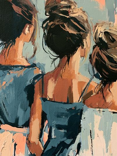 Three Women Abstract Figure Poster.