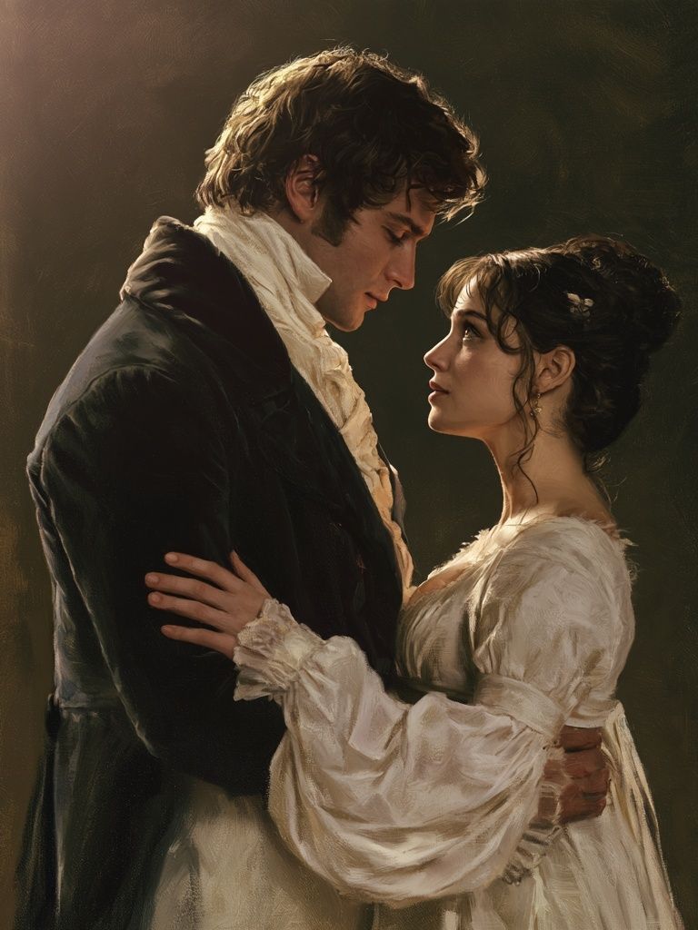 Romantic Regency Couple Fine-Art Poster. poster detail