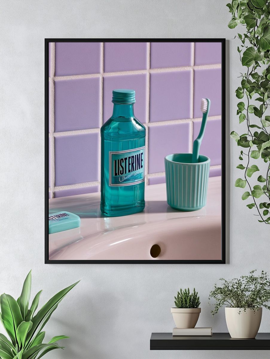 Pastel Bathroom Still Life Poster. — room view 4