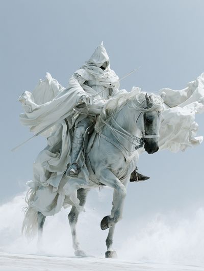 White Horse Rider Surrealism Print.