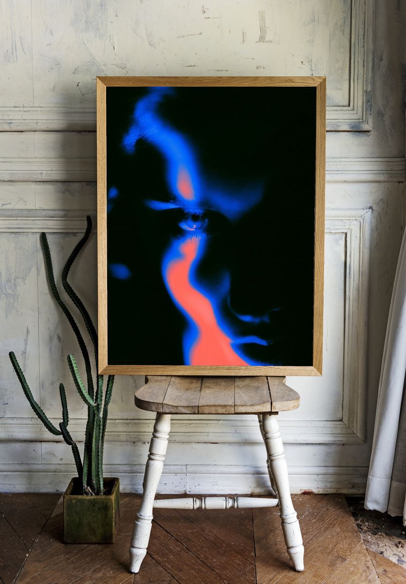 Neon Face Abstract Poster. room preview