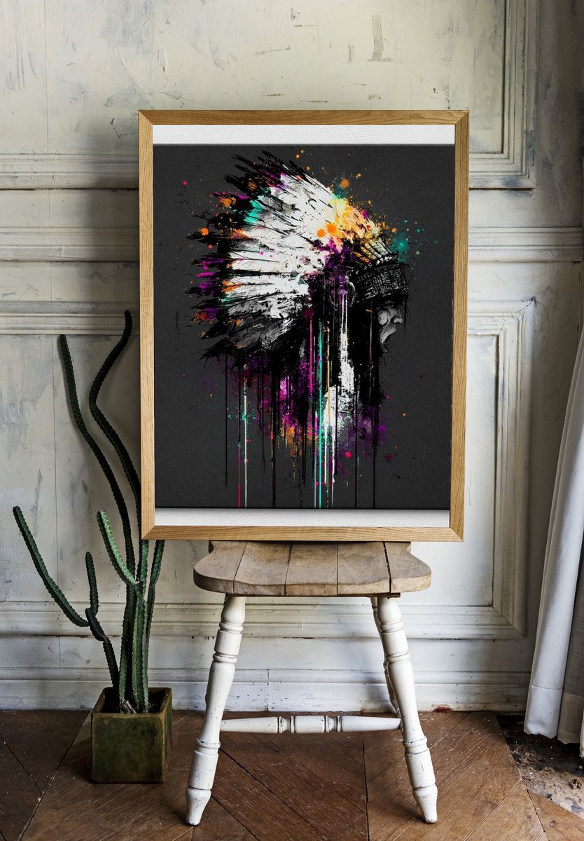 Abstract Headdress Portrait Poster. room preview