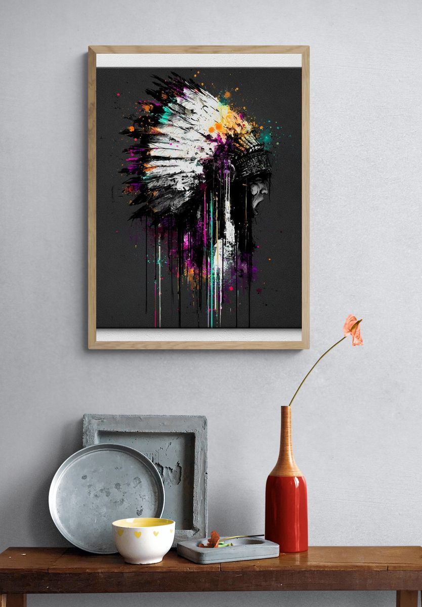 Abstract Headdress Portrait Poster. — room view 3