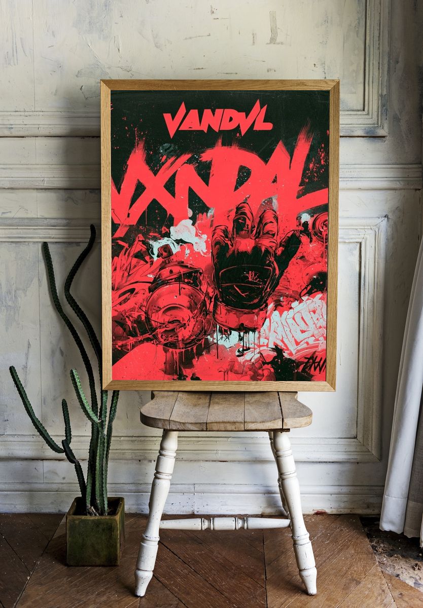 Vandal Graffiti Street-Art Poster. room preview