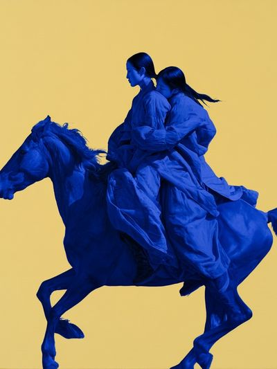 Blue Riders Surrealism Print. poster