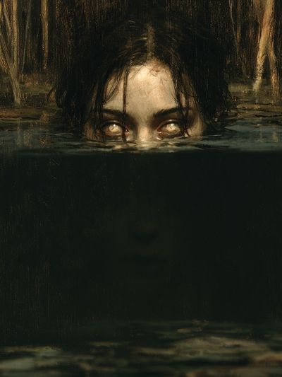 Woman in Meadow Impressionist Poster.