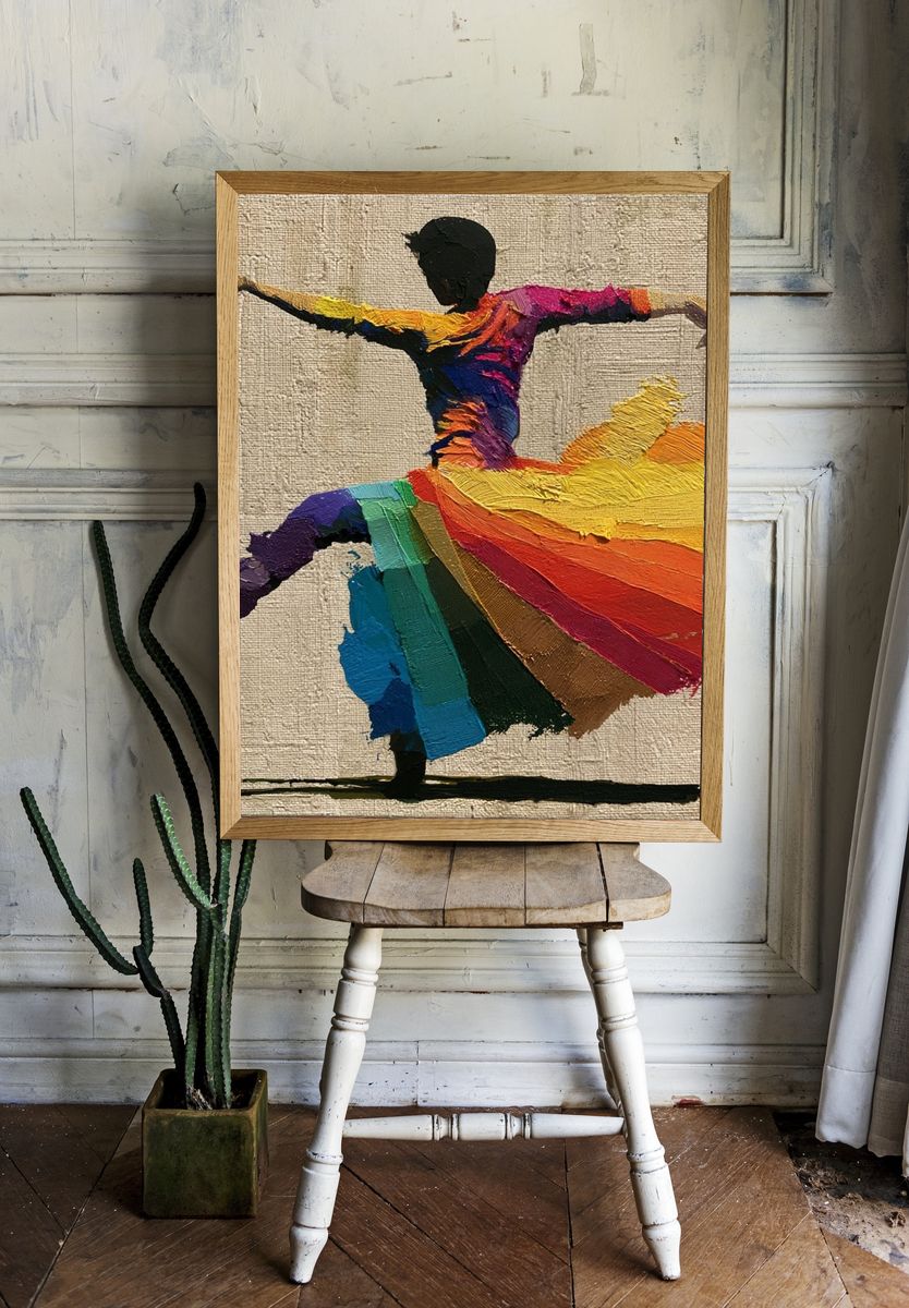 Colorful Dancer Fine-Art Poster. — room view 1