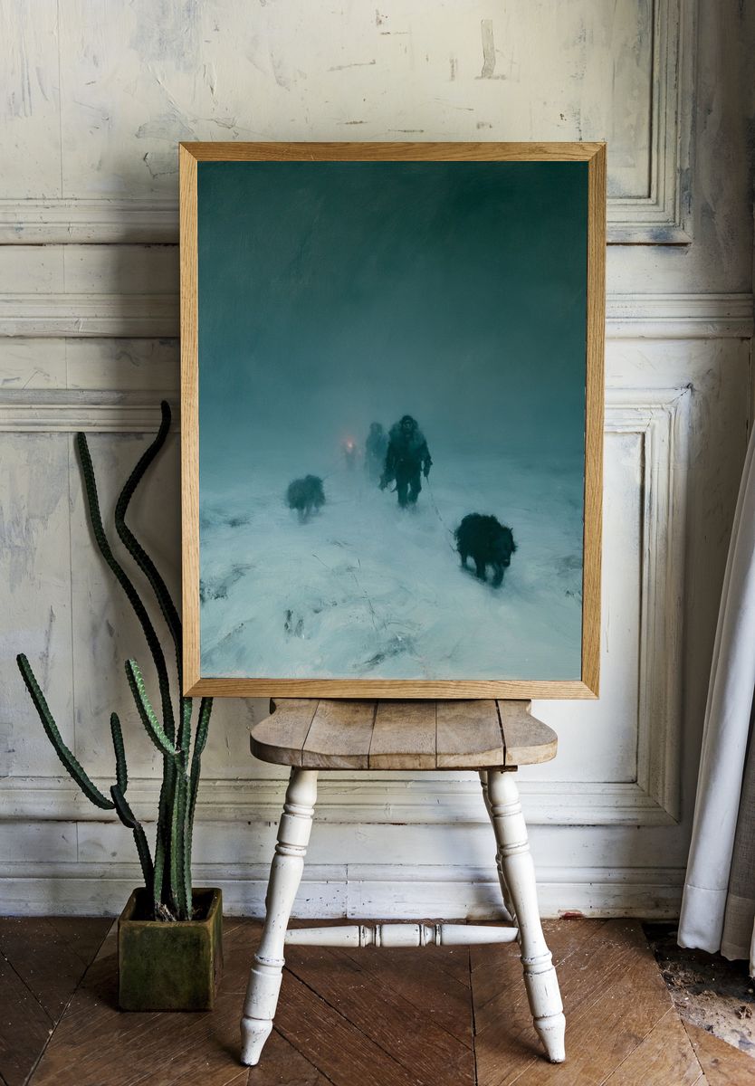 Snowy Expedition Fine-Art Poster. — room view 1