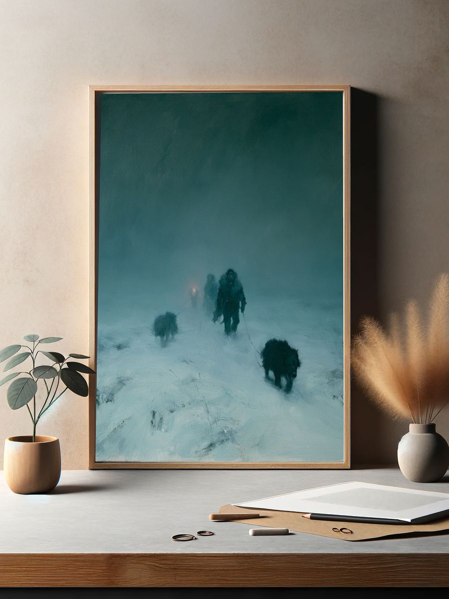 Snowy Expedition Fine-Art Poster. — room view 2