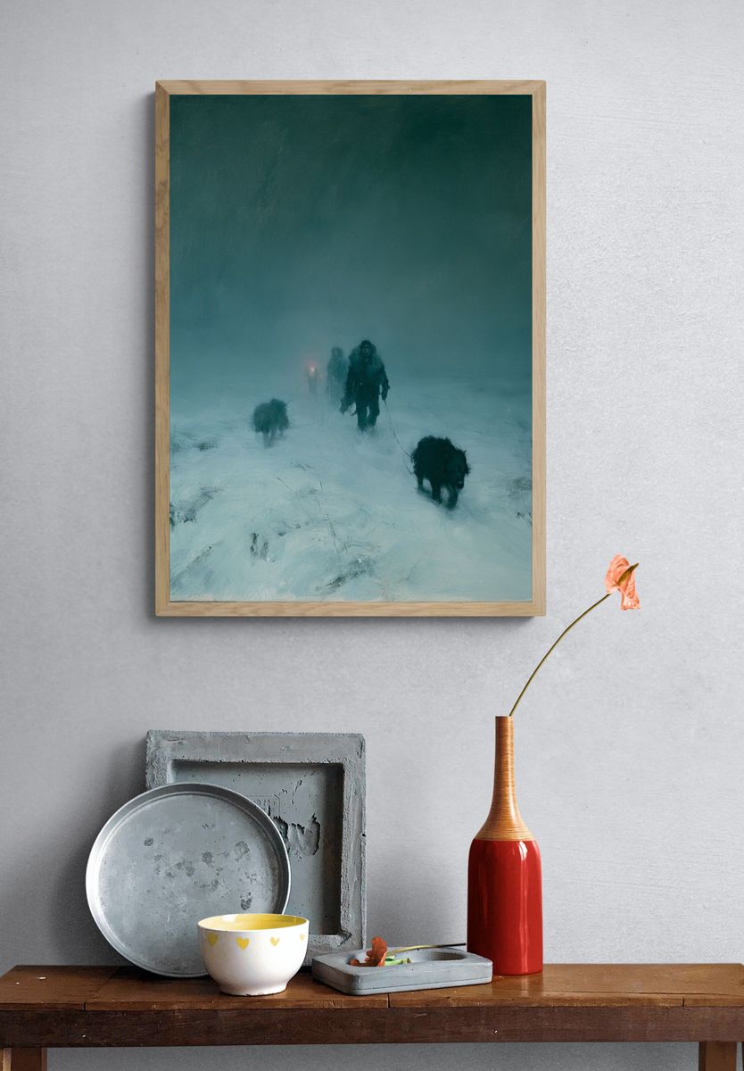 Snowy Expedition Fine-Art Poster. — room view 3