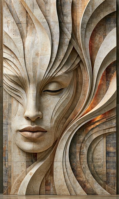 Abstract Stone Face Fine-Art Poster.