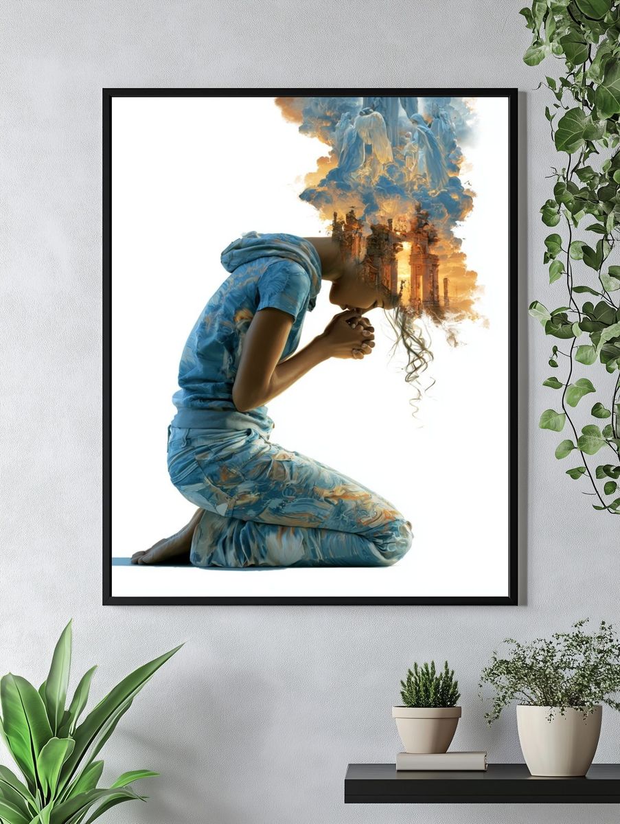 Dreaming Figure Surrealism Print. — room view 4