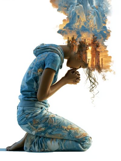 Dreaming Figure Surrealism Print.
