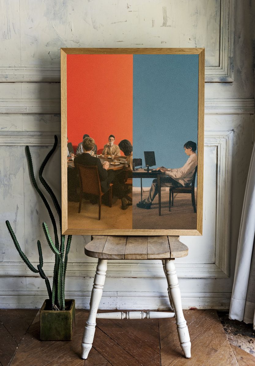 Split Scene Dinner and Desk Poster. room preview