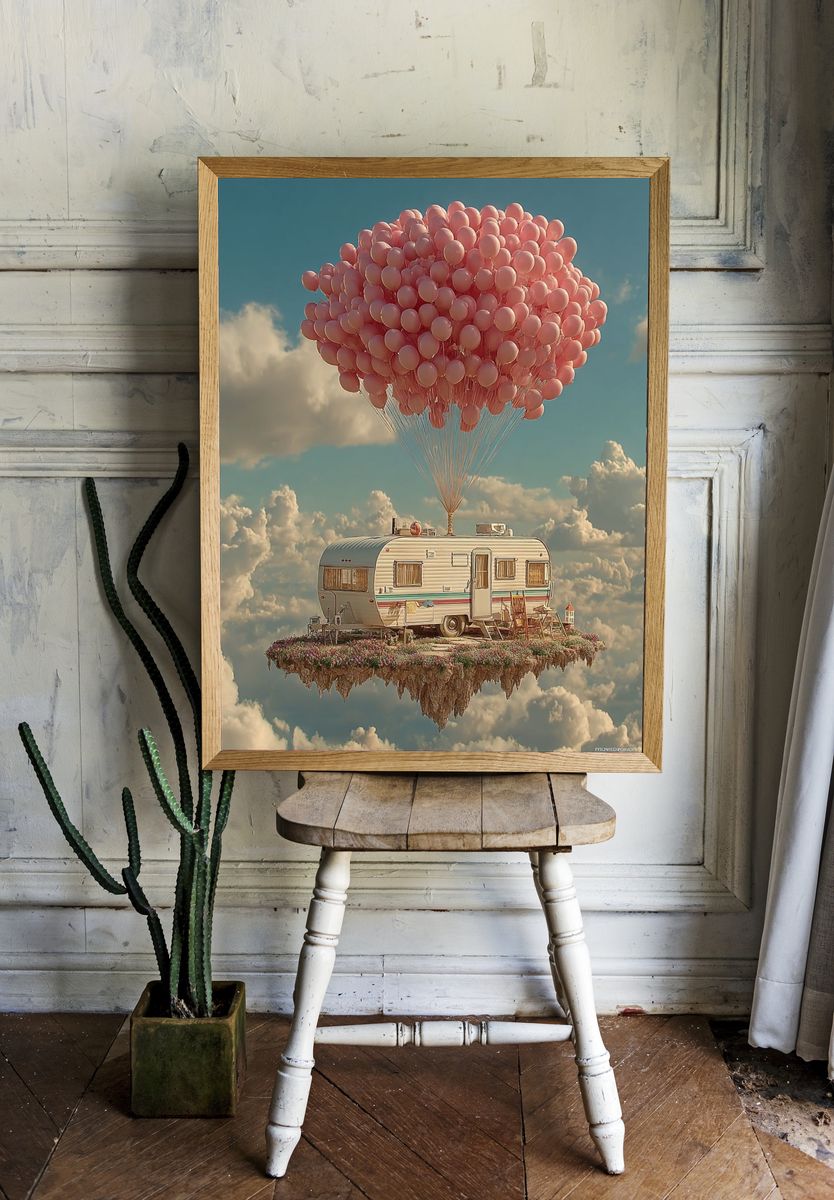 Floating Caravan Dreamscape Print. — room view 1