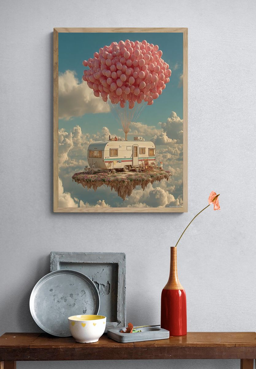 Floating Caravan Dreamscape Print. — room view 3