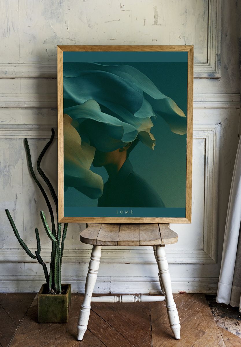 Lomé Abstract Portrait Print. room preview