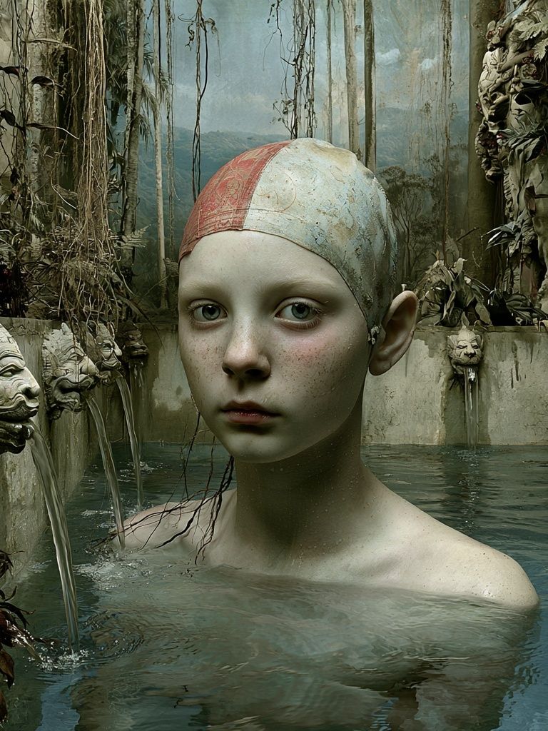 Surreal Forest Bath Portrait Print. poster detail