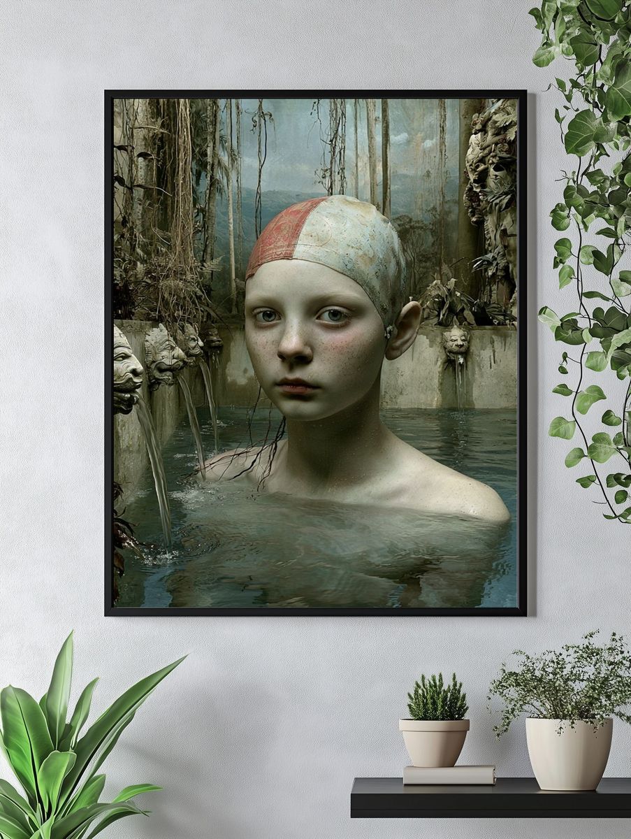 Surreal Forest Bath Portrait Print. — room view 4