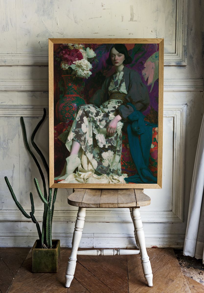 Kimono Portrait Fine-Art Poster. room preview