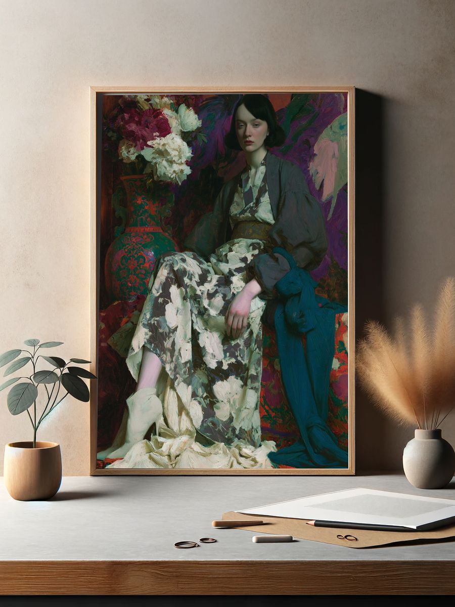 Kimono Portrait Fine-Art Poster. — room view 2