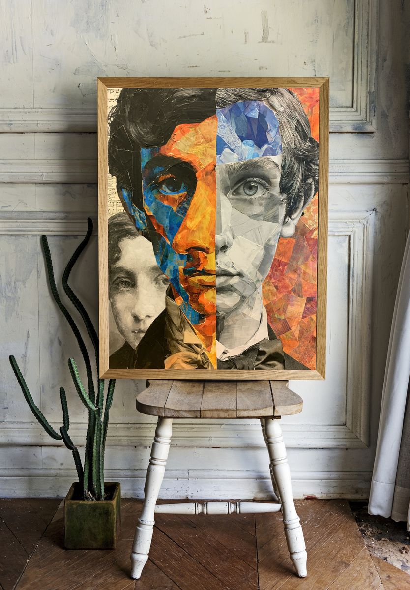Split Portrait Collage Print. — room view 1