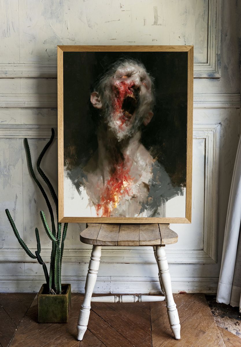 Gothic Scream Portrait Print. room preview