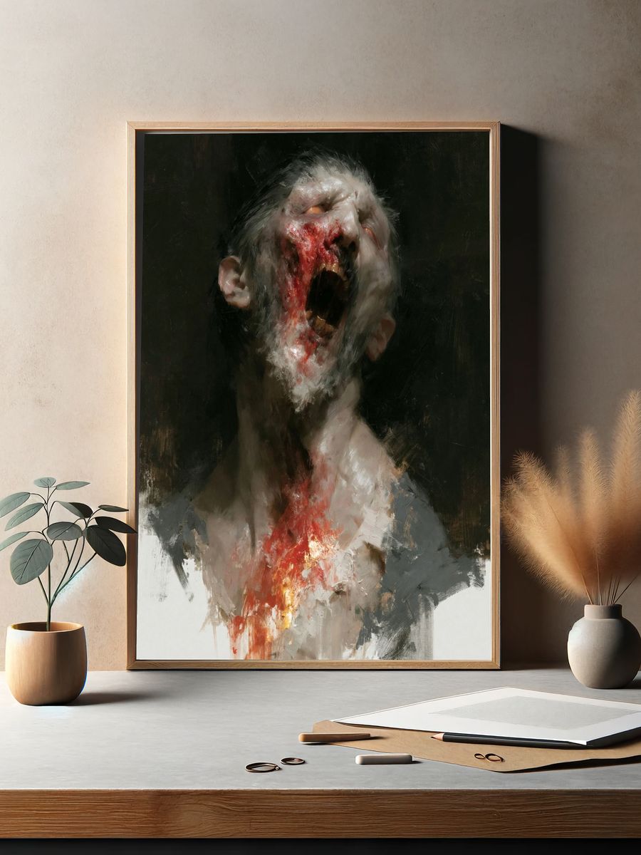 Gothic Scream Portrait Print. — room view 2