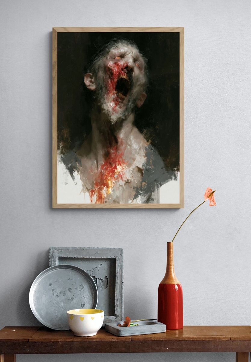 Gothic Scream Portrait Print. — room view 3