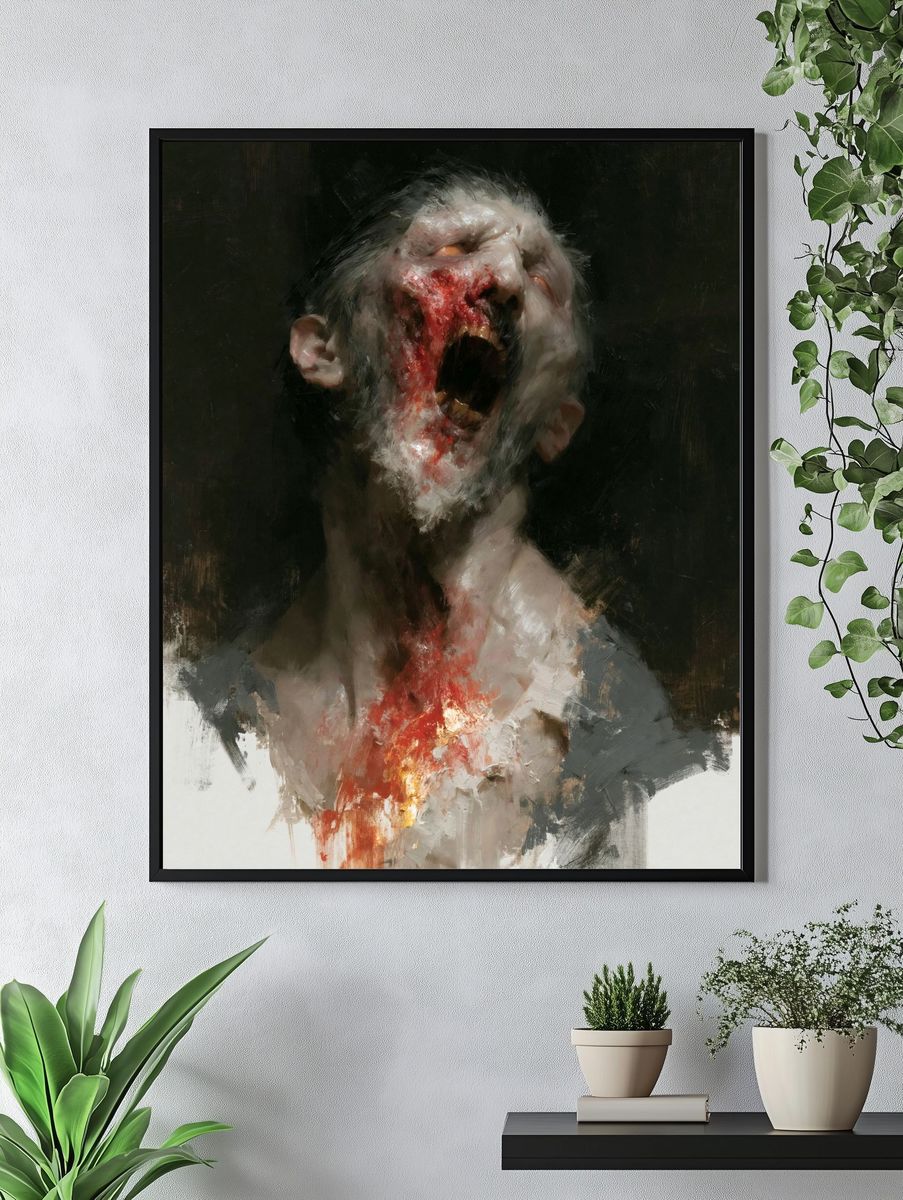 Gothic Scream Portrait Print. — room view 4
