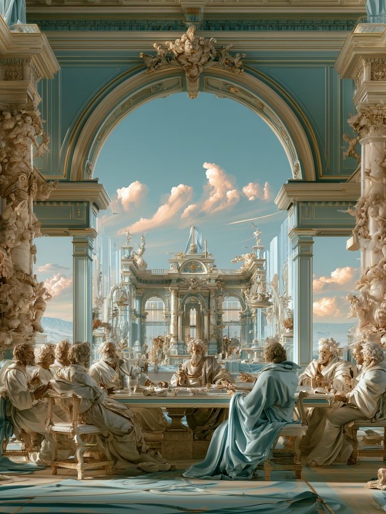 Classical Banquet Hall Fine-Art Print. poster — fine-art art