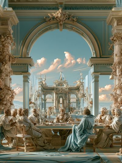 Classical Banquet Hall Fine-Art Print. poster