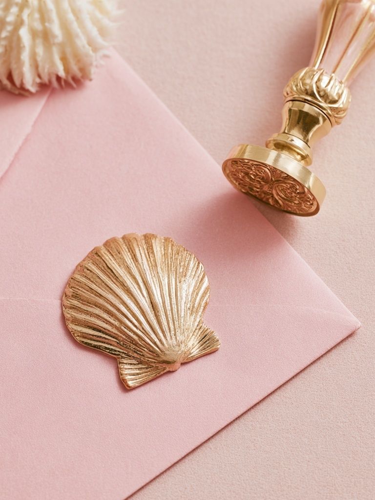 Pink Seashell Still Life Print. poster detail