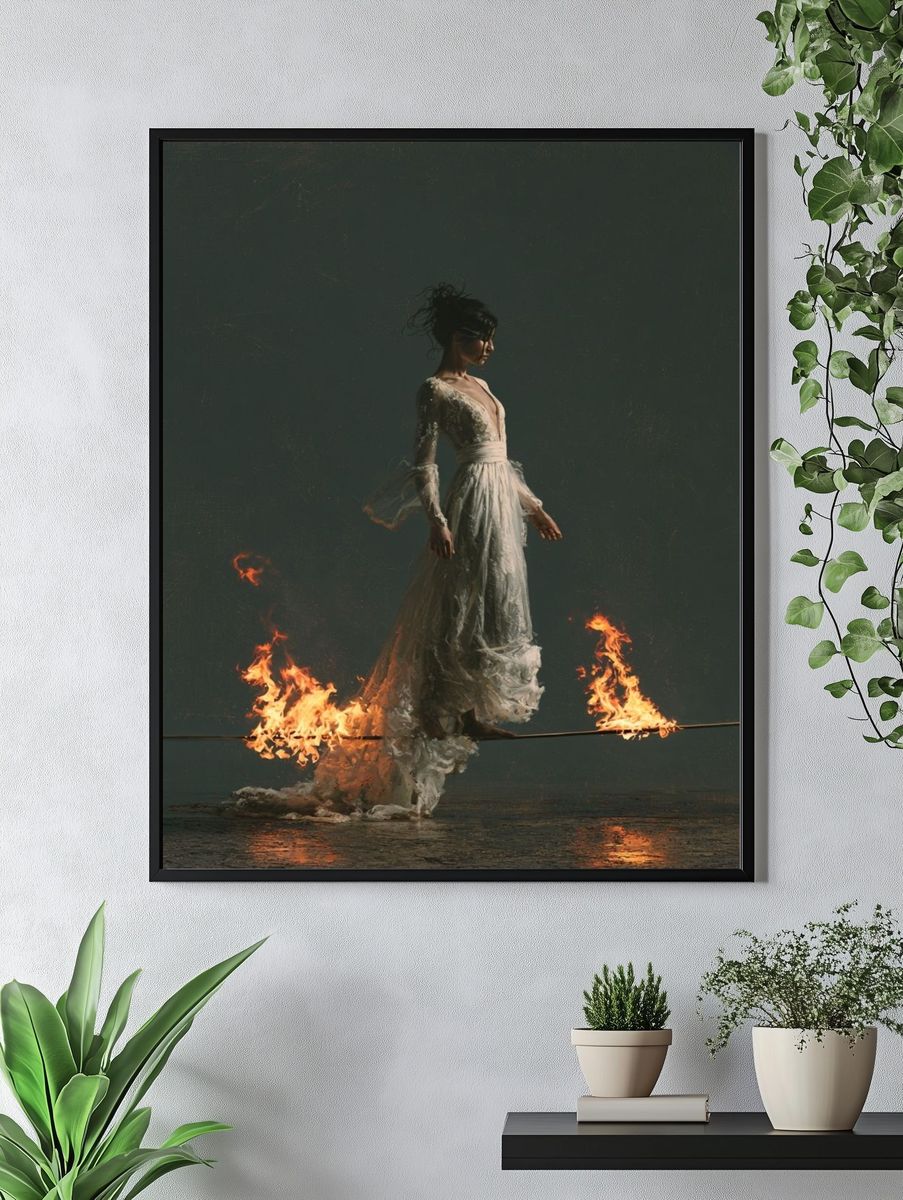 Burning Balance Surrealism Print. — room view 4