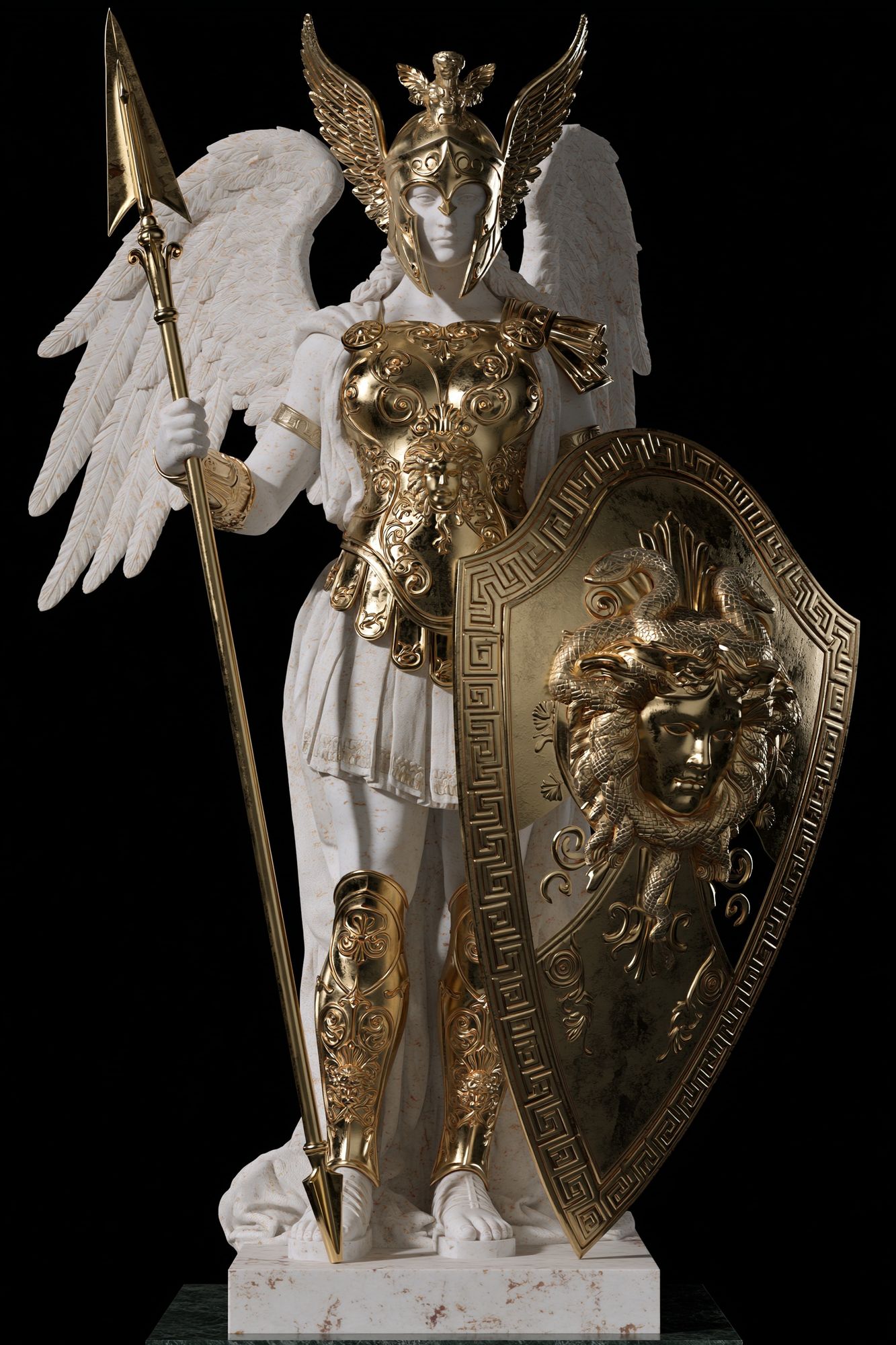Golden Athena Statue Poster. poster — fine-art art